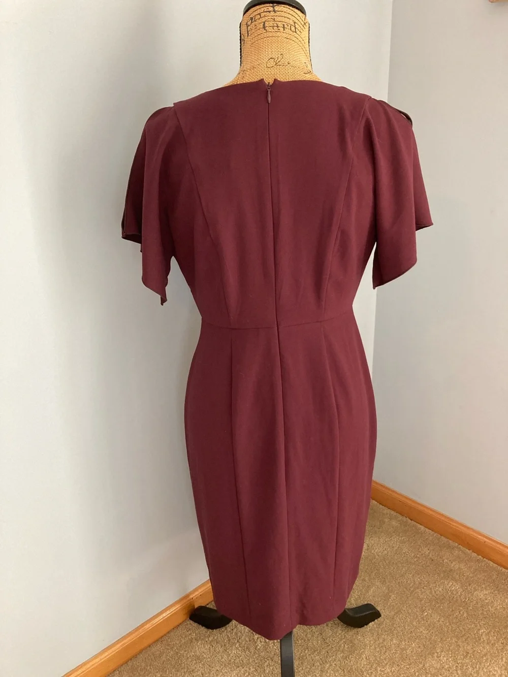NWT Ann Taylor Wine V-Neck Midi Dress